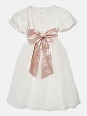 Angel & Rocket White/Pink Celine Taffeta Tulle Bow Dress - Image 3 of 4