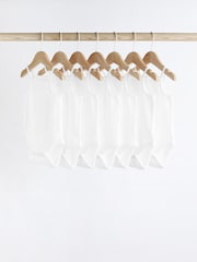 White 7 Pack Baby Strappy Bodysuits - Image 1 of 6