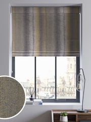 Gold Metallic Stripe Made To Measure Roman Blinds - Image 1 of 6