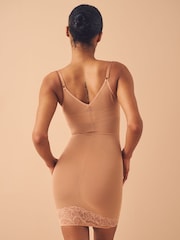 Caramel Nude Firm Tummy Control Lace Wear Your Own Bra Slip - Image 3 of 5