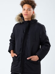 Hype Black Parka Coat - Image 1 of 5