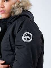 Hype Black Parka Coat - Image 4 of 5