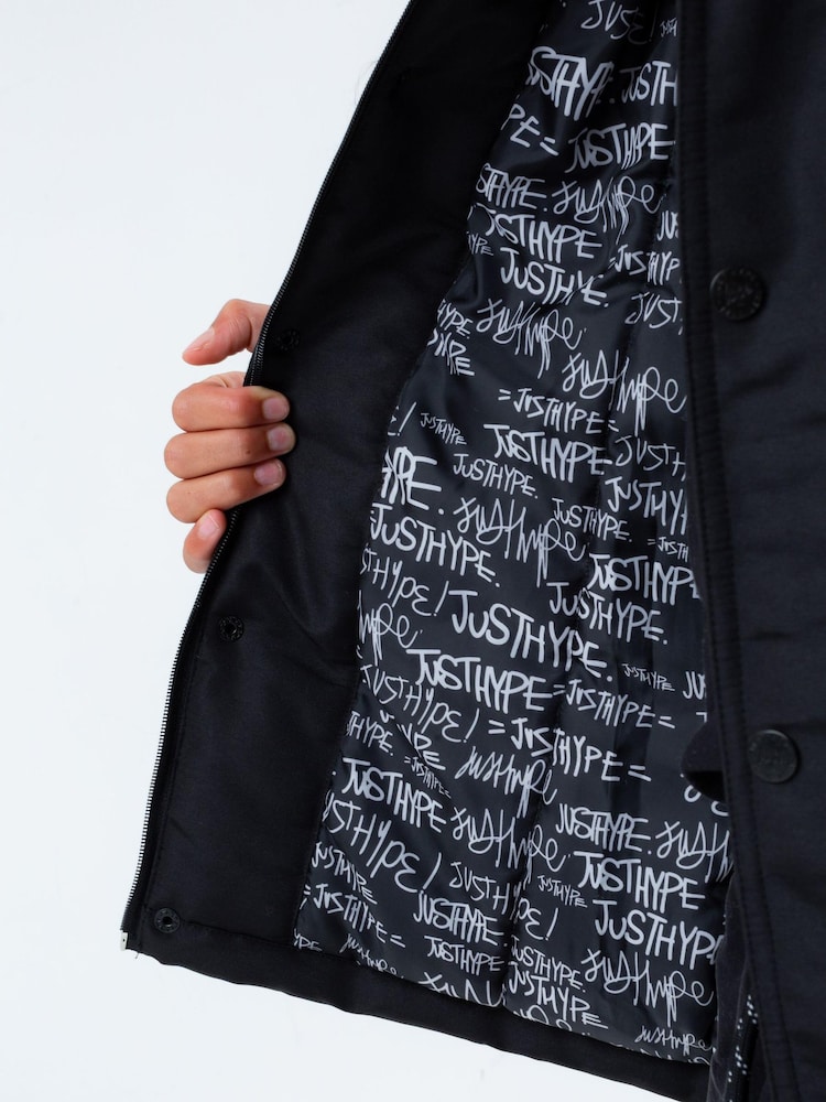 Hype Black Parka Coat - Image 5 of 5