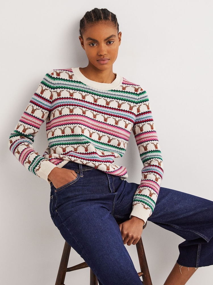 Boden Green Christmas Jumper - Image 2 of 5