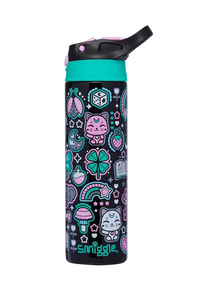 Smiggle Black Mix Aspire Insulated Stainless Steel Flip Drink Bottle 520Ml - Image 2 of 2