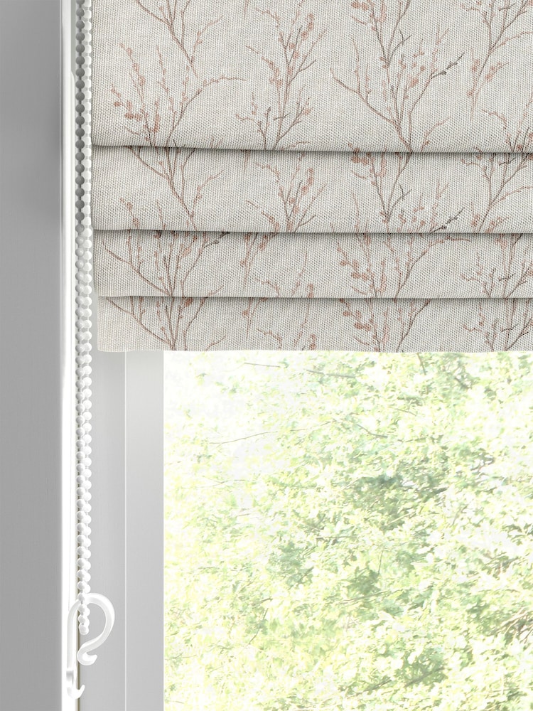 Laura Ashley Blush Pink Pussy Willow Embroidered Made To Measure Roman Blind - Image 2 of 6