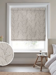 Laura Ashley Grey Pussy Willow Embroidered Made To Measure Roman Blind - Image 1 of 6