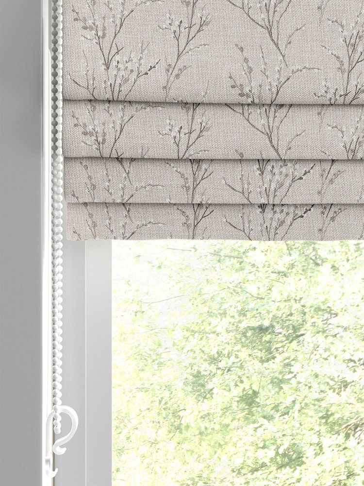Laura Ashley Grey Pussy Willow Embroidered Made To Measure Roman Blind - Image 2 of 6