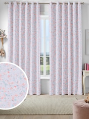 Laura Ashley Grey Blossom Made To Measure 100% Cotton Curtains - Image 2 of 9
