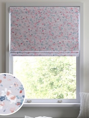Laura Ashley Grey Blossom Made To Measure 100% Cotton Roman Blinds - Image 1 of 6