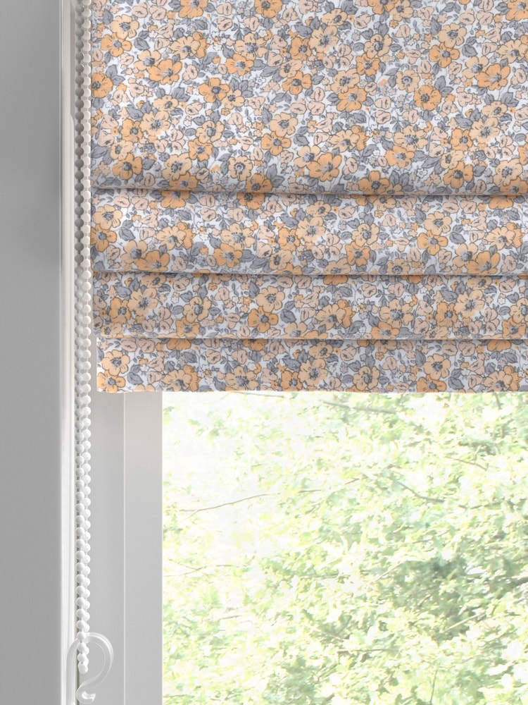 Laura Ashley Ochre Yellow Libby Made To Measure 100% Cotton Roman Blinds - Image 2 of 6
