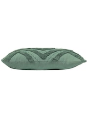 Furn Eucalyptus Green 100% Cotton Orson Tufted Polyester Filled Cushion - Image 3 of 4