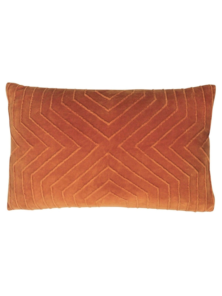 Furn Rust Orange Mahal Geometric Polyester Filled 100% Cotton Cushion - Image 1 of 4 Furn Rust Orange Mahal Geometric Polyester Filled 100% Cotton Cushion - Image 1 of 4