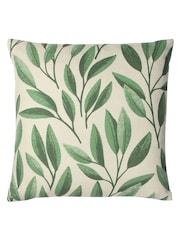 Riva Paoletti Forest Green Laurel Botanical Polyester Filled Cushion - Image 1 of 4