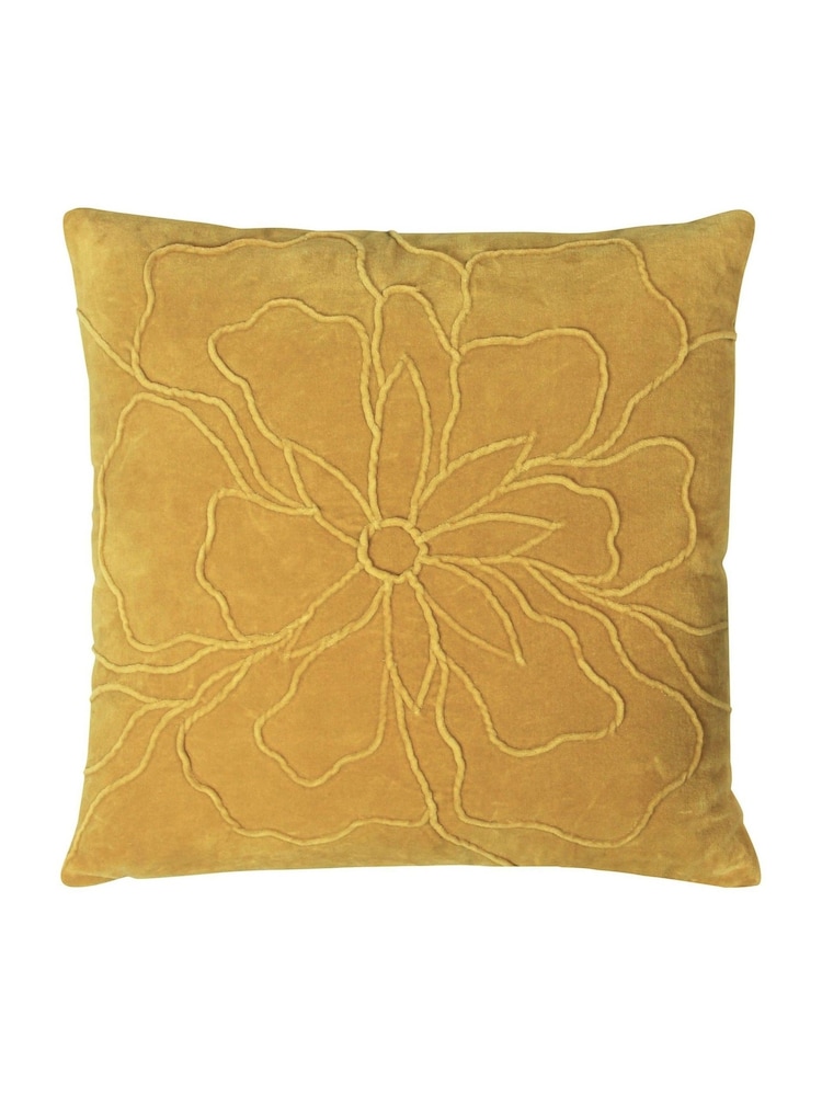 Furn 100% Cotton Angeles Floral Velvet Polyester Filled Cushion - Image 1 of 5