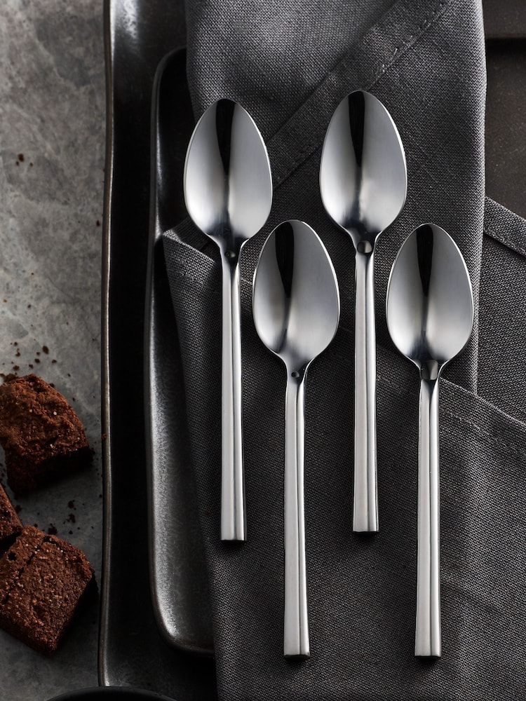 Silver 4 Piece Tea Spoon Hampton Stainless Steel Cutlery Set - Image 1 of 2