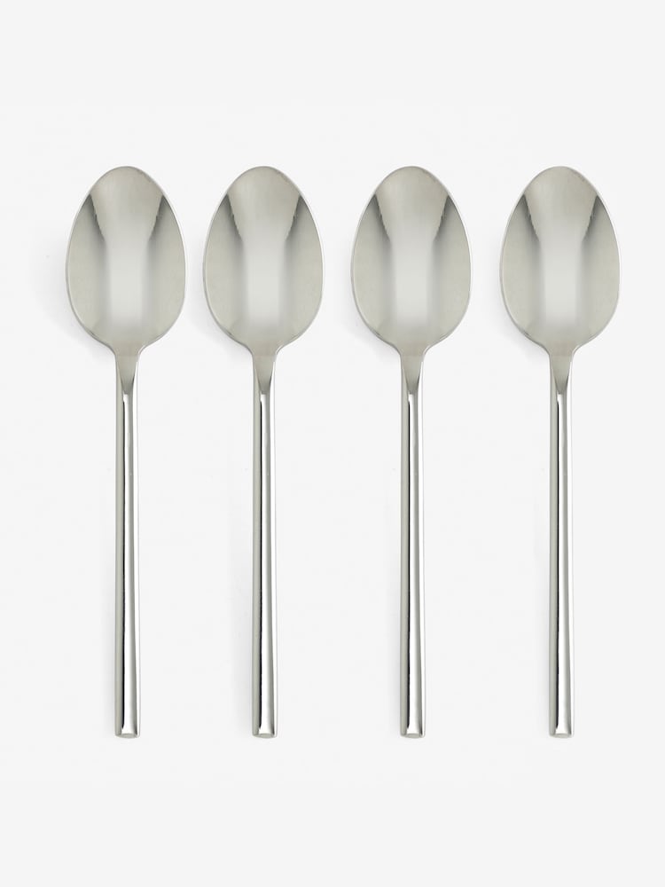 Silver 4 Piece Dessert Spoon Hampton Stainless Steel Latte Set - Image 2 of 2