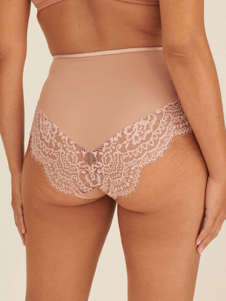Black/Nude Tummy Control Lace Knickers 2 Pack - Image 3 of 7