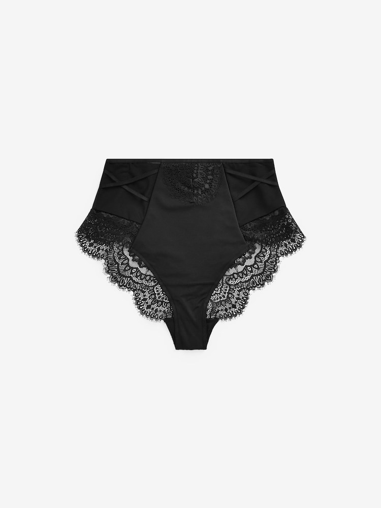 Black/Nude Tummy Control Lace Knickers 2 Pack - Image 6 of 7
