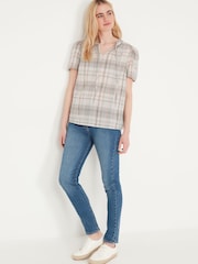 M&Co Blue Check Print Blouse - Image 4 of 5