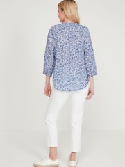 M&co Geblümte Bluse, Blau - Bild 2 von 6