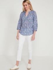 M&co Geblümte Bluse, Blau - Bild 3 von 6