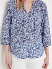 M&co Geblümte Bluse, Blau - Bild 4 von 6