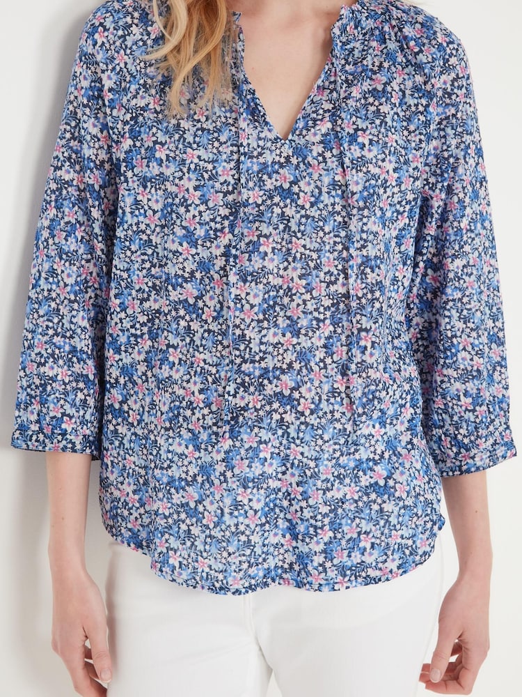 Chemisier à fleurs bleu M&co - Image 4 of 6