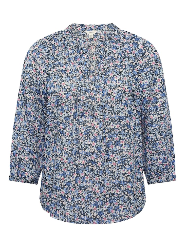 M&co Geblümte Bluse, Blau - Bild 6 von 6