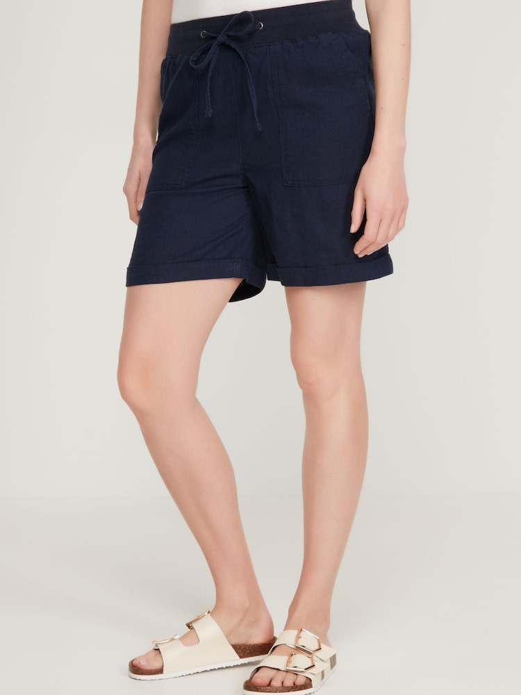 M&Co Blue Linen Shorts - Image 1 of 4