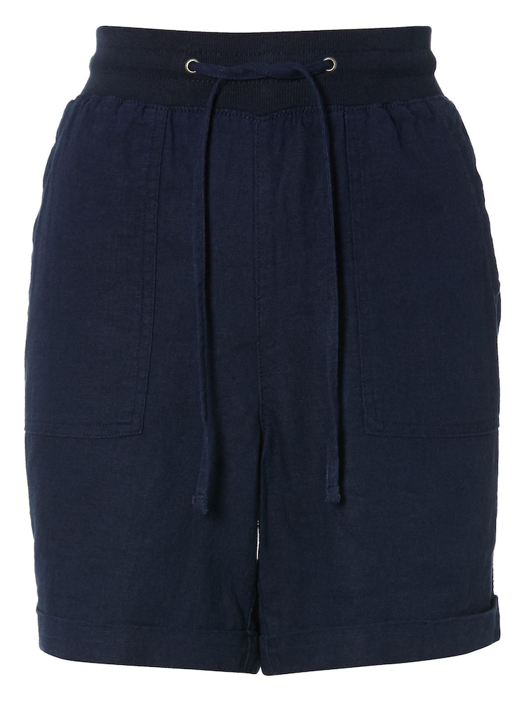 M&Co Blue Linen Shorts - Image 4 of 4