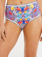 Figleaves Blue Floral Print Frida High Waist Briefs - Image 3 of 4