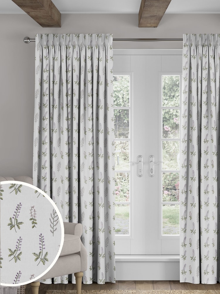 Sanderson Green Bilberry Made To Measure Curtains - Image 1 of 8