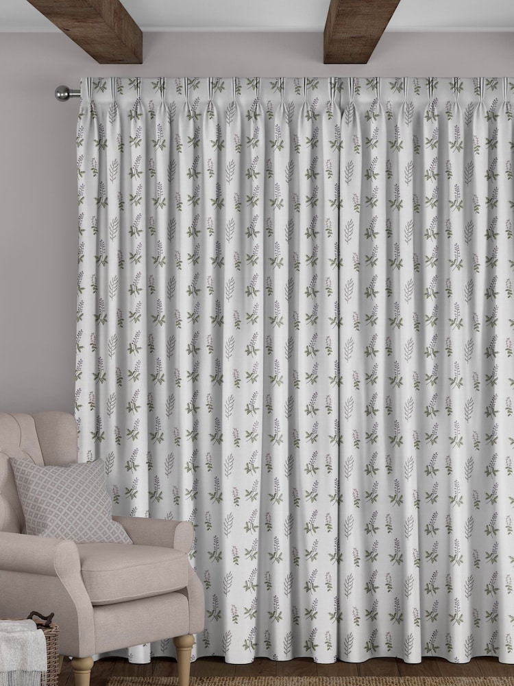 Sanderson Green Bilberry Made To Measure Curtains - Image 2 of 8