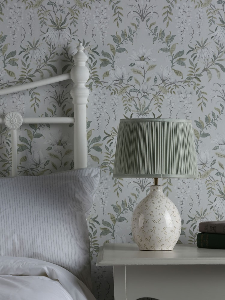Laura Ashley Cream Breeden Leaf Table Lamp Base - Image 2 of 4