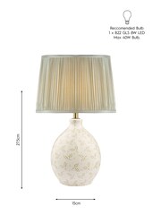Laura Ashley Cream Breeden Leaf Table Lamp Base - Image 4 of 4