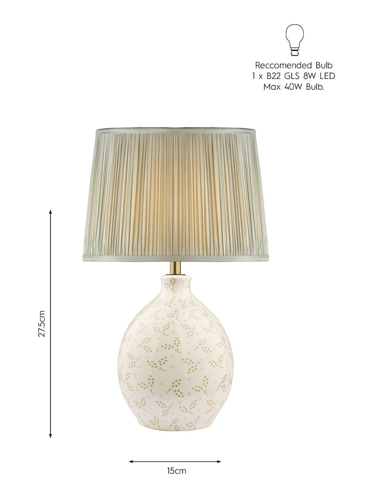 Laura Ashley Cream Breeden Leaf Table Lamp Base - Image 4 of 4