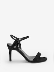 Black Extra Wide Fit Forever Comfort® Strappy Skinny Heel Sandals - Image 1 of 4