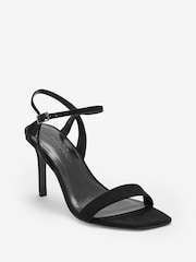 Black Extra Wide Fit Forever Comfort® Strappy Skinny Heel Sandals - Image 2 of 4
