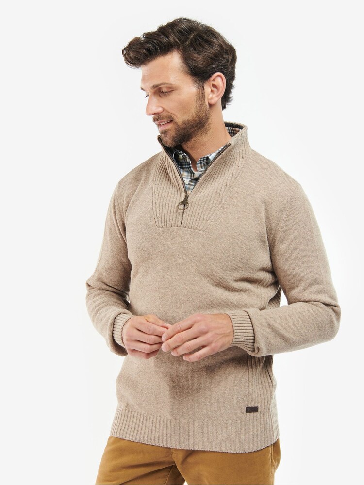 Barbour® Natural Nelson Essential Half Zip Jumper - Image 1 of 7