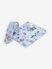 Blau - Set mit Blumenkrawatte und Einstecktuch (1—16 Jahre) - Bild 1 von 4