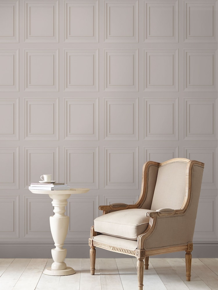 Laura Ashley Dove Grey Redbrook 10M Wallpaper - Image 1 of 4