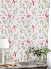 Laura Ashley Pink Summer Palace 10M Wallpaper - Image 1 of 4