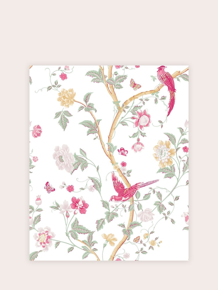 Laura Ashley Pink Summer Palace 10M Wallpaper - Image 2 of 4