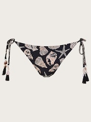 Monsoon Shell Print Foil Black Bikini Bottoms with Recycled Polyester - Image 4 of 4