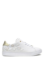 Radley London White Malton Dog Flower Applique Trainer - Image 1 of 5