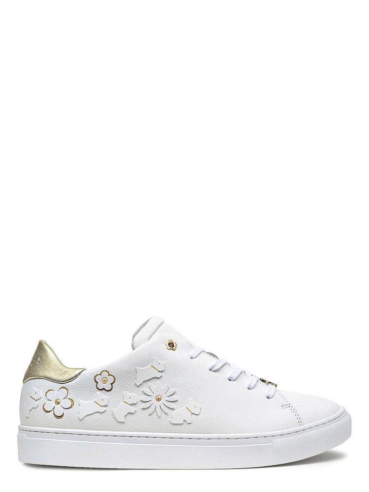 Radley London White Malton Dog Flower Applique Trainer - Image 1 of 5