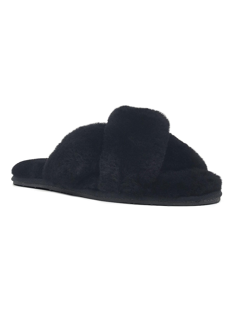 Radley Cream London Cuba Street Shearling Cross-over Mule Slippers - Image 2 of 5