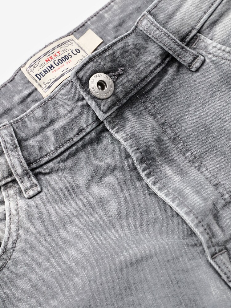 Grey Mid Wash Skinny Fit Denim Shorts - Image 6 of 6