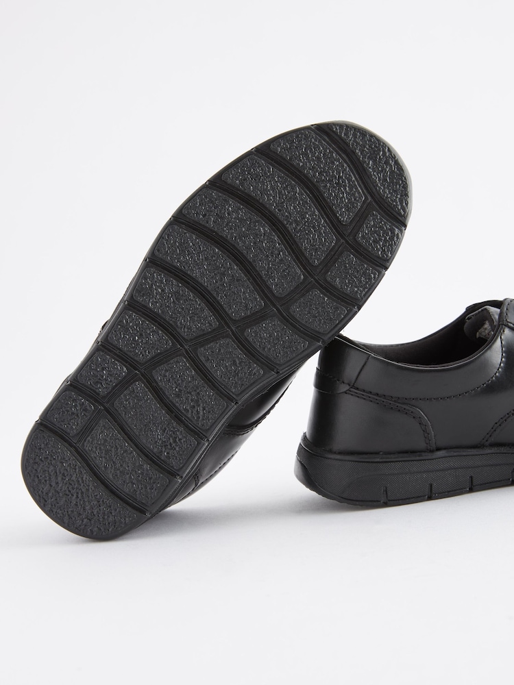 Black Standard Fit (F) School Leather Lace-Up Shoes - Image 5 of 5